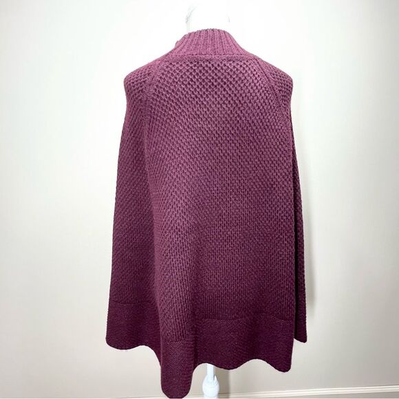 Lauren Ralph Lauren Cape Sweater Chunky Knit Mock Neck Poncho One Size - Picture 8 of 9